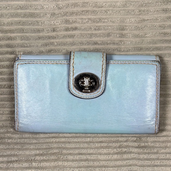 Coach Handbags - Coach light Blue Women's Turn Lock Wallet